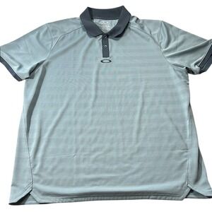 Oakley‎ Polo Shirt Tailored Fit Striped Golf Athletic Casual XXL